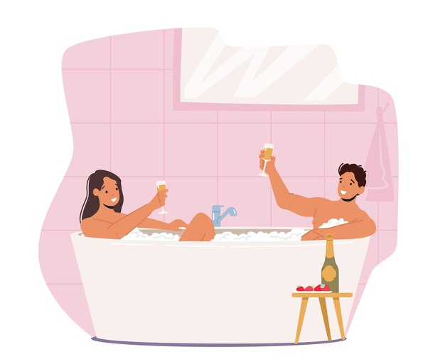 Naked Couple Bath